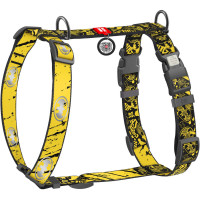 Шлея для собак светоотражающая анатомическая WAUDOG Nylon "Бэтмен Эскиз" с QR-паспортом