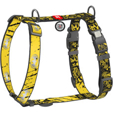 Шлея для собак світловідбивна анатомічна WAUDOG Nylon "Бетмен Ескіз" з QR-паспортом
