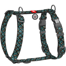 Шлея анатомічна WAUDOG Nylon з малюнком Луска (з двома фастексами та QR паспортом)