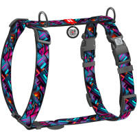 Шлея для собак анатомічна H-подібна WAUDOG Nylon "Нескінченні світи" з QR-паспортом