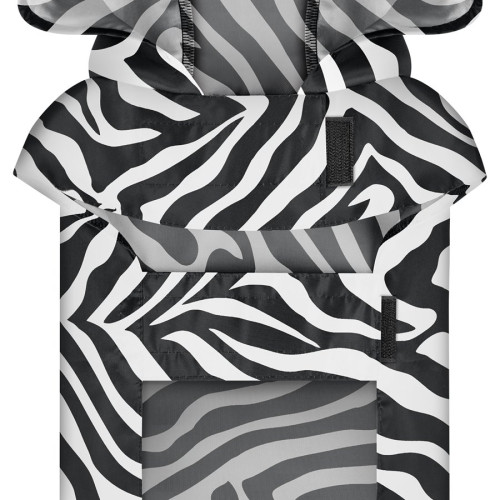 Дощовик-накидка для собак WAUDOG Clothes з капюшоном, малюнок «Зебра» - фото 3
