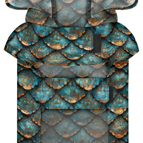 Дощовик-накидка для собак WAUDOG Clothes з капюшоном, малюнок «Луска» - фото 2