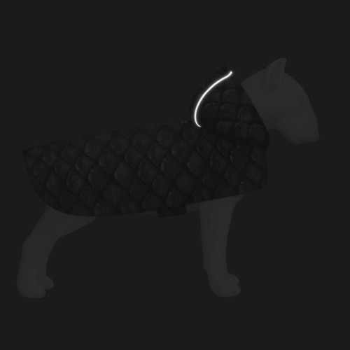 Дощовик-накидка для собак WAUDOG Clothes з капюшоном, малюнок «Луска» - фото 3