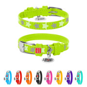 Ошейник для собак кожаный Collar WAUDOG Glamour светонакопительный салатового цвета с QR паспортом - фото 5