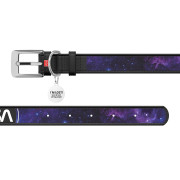 Нашийник для собак шкіряний WAUDOG Design з QR-паспортом, малюнок «NASA21», чорна шкіра - фото 3