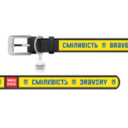 Кожаный ошейник для собак WAUDOG Design с рисунком "Смелость", чёрная кожа - фото 3