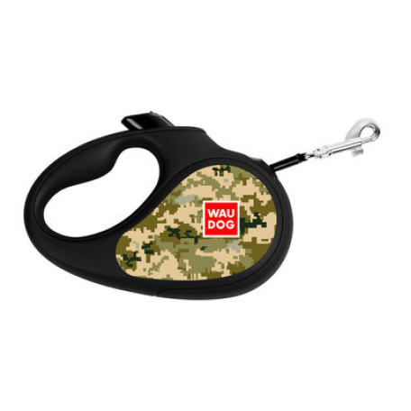Повідець-рулетка для собак WAUDOG R-leash «Мілітарі», світловідбивна стрічка