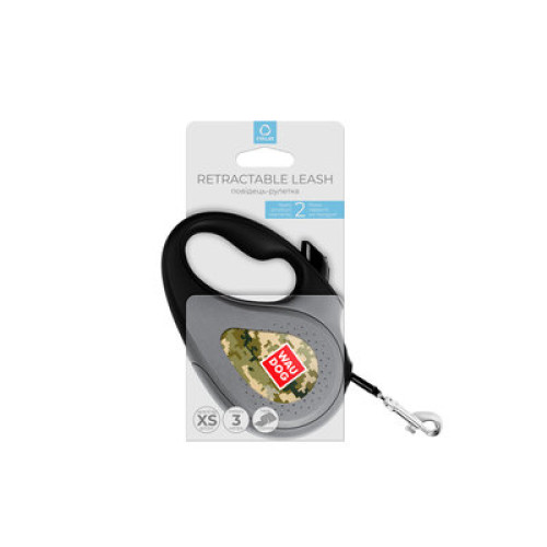 Повідець-рулетка для собак WAUDOG R-leash «Мілітарі», світловідбивна стрічка