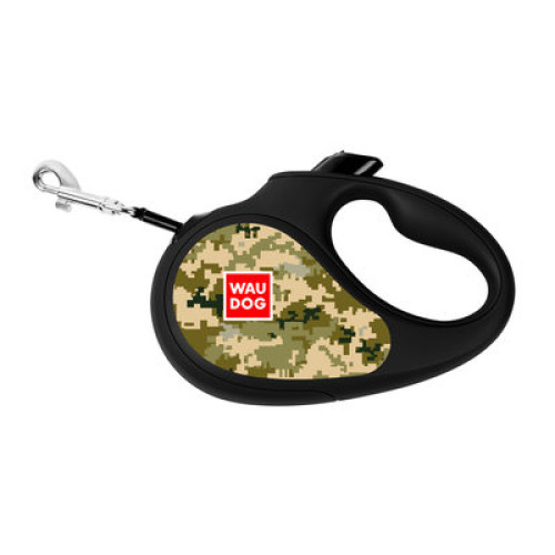 Повідець-рулетка для собак WAUDOG R-leash «Мілітарі», світловідбивна стрічка