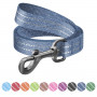 Поводок для собак из восстановленного хлопка WAUDOG Re-cotton светоотражающий, синего цвета (150-500 см)