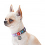 Світлонакопичувальний нейлоновий нашийник для собак WAUDOG Nylon фіолетового кольору, пластиковий фастекс