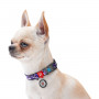 Ошейник для собак нейлоновый WAUDOG Nylon c QR-паспортом, рисунок "Фиолетовый камо", пластиковый фастекс