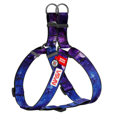 Шлея для собак WAUDOG Nylon з QR-паспортом, малюнок «NASA21», пластиковий фастекс - фото 4