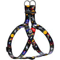 Шлейка для собак WAUDOG Nylon с QR паспортом «NASA», пластиковый фастекс