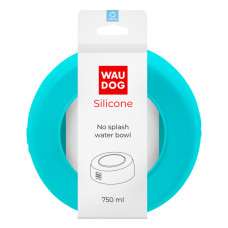Миска-непроливайка для собак WAUDOG Silicone, блакитна