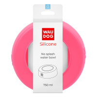 Миска-непроливайка для собак WAUDOG Silicone, рожева
