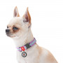 Світлонакопичувальний нейлоновий нашийник для собак WAUDOG Nylon фіолетового кольору, металевий фастекс