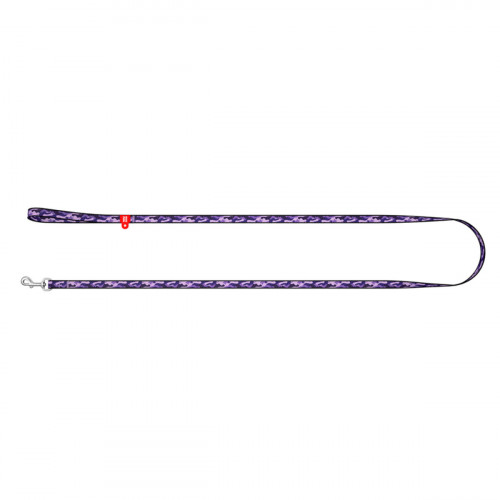Поводок для собак нейлоновый WAUDOG Nylon, рисунок "Фиолетовый камо", длина 122 см
