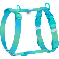 Шлея для собак анатомическая Н-образная WAUDOG Nylon Recycled "Градиент Голубой"