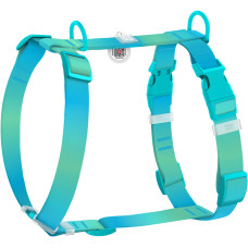 Шлея для собак анатомічна Н-подібна WAUDOG Nylon Recycled "Градієнт Блакитний"