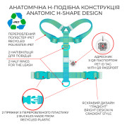 Шлея для собак анатомічна Н-подібна WAUDOG Nylon Recycled "Градієнт Блакитний" - фото 5