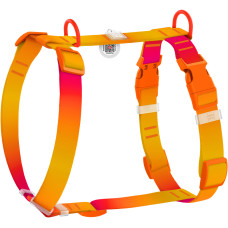 Шлея для собак анатомічна Н-подібна WAUDOG Nylon Recycled "Градієнт Помаранчевий"