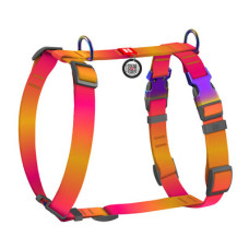 Шлея для собак анатомічна Н-подібна WAUDOG Nylon Recycled "Градієнт Помаранчевий"