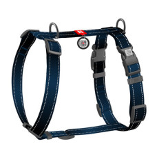 Шлея для собак Н-подібна світловідбивна WAUDOG Nylon Mono колір "Чорний"