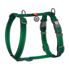 Шлея для собак Н-подібна світловідбивна WAUDOG Nylon Mono колір "Зелений"