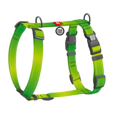 Шлея для собак Н-подібна світловідбивна WAUDOG Nylon Mono колір "Салатовий"