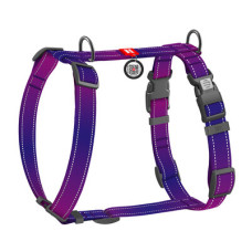 Шлея для собак Н-подібна світловідбивна WAUDOG Nylon Mono колір "Фіолетовий"