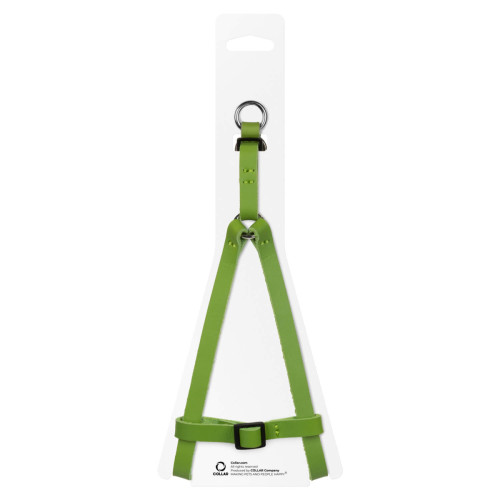 Шлея для котів та дрібних собак шкіряна WAUDOG Classic з QR паспортом Салатова