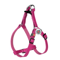 Шлея для котов и мелких собак кожаная WAUDOG Classic с QR паспортом Розовая