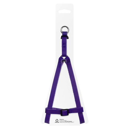 Шлея для котів та дрібних собак шкіряна WAUDOG Classic з QR паспортом Фіолетова