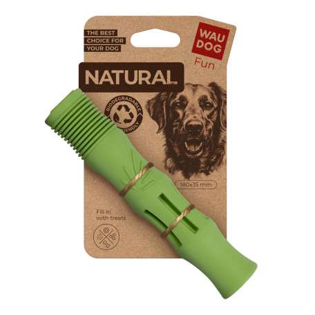 Іграшка-палиця WAUDOG Fun Natural із біорозкладної гуми зелена для собак WAUDOG