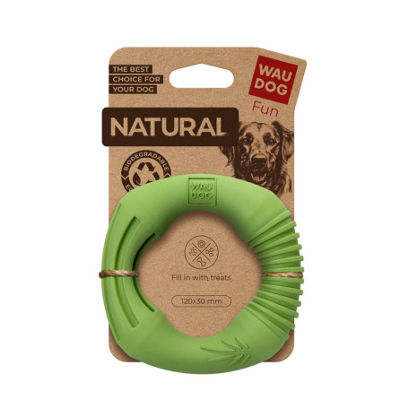 Іграшка Кільце WAUDOG Fun Natural з біорозкладної гуми зелена для собак WAUDOG