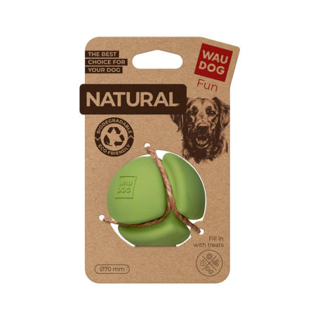 Мяч WAUDOG Fun Natural из биоразлагаемой резины зеленый для собак WAUDOG