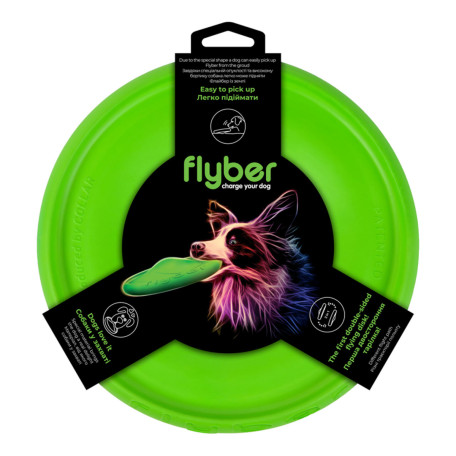 Летающая тарелка Flyber двусторонняя салатовая для собак WAUDOG