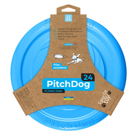 Летающая тарелка PitchDog для апортировки голубая для собак WAUDOG