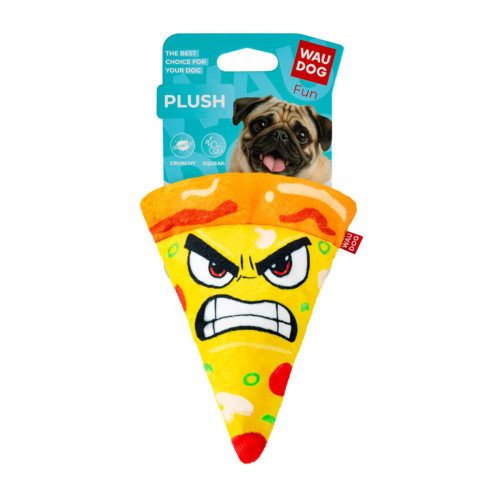 М'яка іграшка WAUDOG Fun Plush Піца з пищалкою та хрускотом для собак