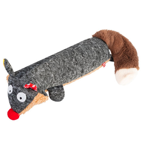 М'яка іграшка для собак WAUDOG Fun Plush «Єнот» з пищалкою, трикотаж - фото 2