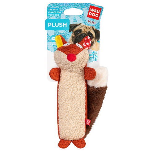 М'яка іграшка для собак WAUDOG Fun Plush «Лисиця» з пищалкою, трикотаж - фото 5