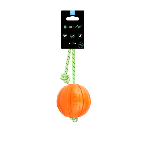 М'ячик ЛАЙКЕР Люмі на шнурі помаранчевий для собак WAUDOG