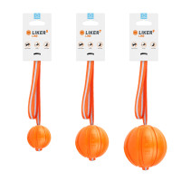 М'ячик ЛАЙКЕР Лайн на стрічці помаранчевий для собак WAUDOG