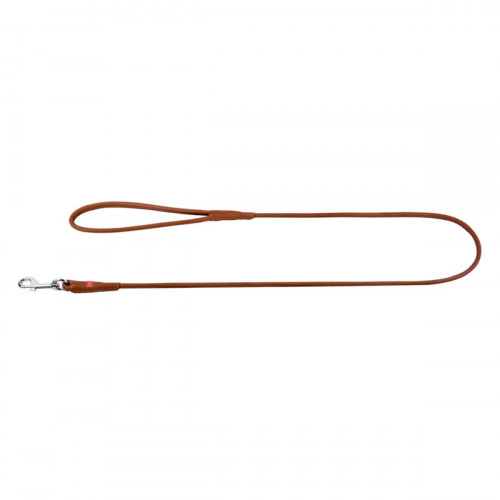 Круглый кожаный поводок для собак WauDog Soft коричневого цвета, 183 см