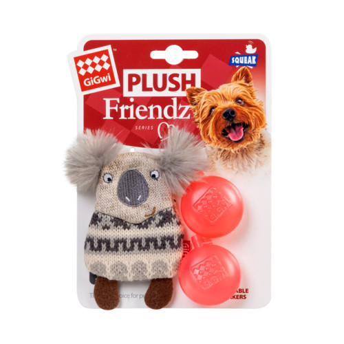 М'яка іграшка GiGwi Plush Friendz Коала з пищалкою для собак WAUDOG