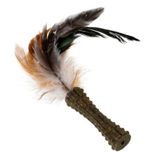 Іграшка з котячою м'ятою GiGwi Johnny Stick з пером коричнева для собак WAUDOG