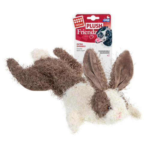 М'яка іграшка GiGwi Plush Friendz Заєць шкурка з пищалкою для собак WAUDOG