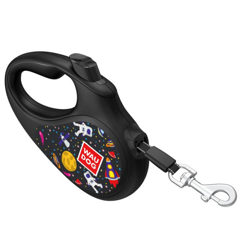 Повідець-рулетка для собак WAUDOG R-leash, малюнок «NASA», світловідбивна стрічка - фото 2