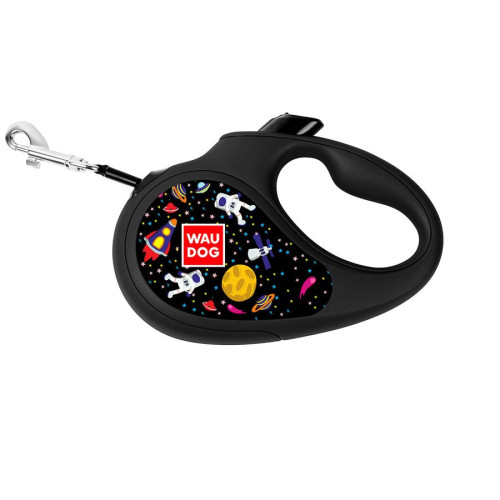 Повідець-рулетка для собак WAUDOG R-leash, малюнок «NASA», світловідбивна стрічка - фото 6